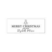Minimalistisch Merry Christmas Tree Label Rubberstempel (Afrduk)