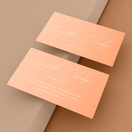 Minimalistisch met de hand geletterd wit schrift r visitekaartje