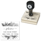 Minimalistisch met de hand geschreven retouradres rubberstempel (Gestempeld)