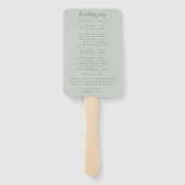 Minimalistisch, met de hand getrokken wijnstokken  handwaaier (Achterkant)