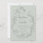 Minimalistisch met de hand getrokken wijnstokken S Kaart (Voorkant)