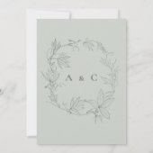 Minimalistisch met de hand getrokken wijnstokken S Kaart (Achterkant)