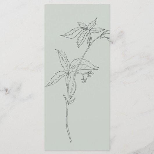 Minimalistisch met de hand getrokken wijnstokken S Menu (Achterkant)