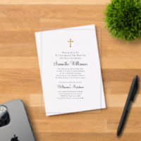 Minimalistisch met Faux Gold Cross Baptismal