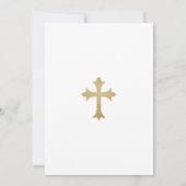 Minimalistisch met Faux Gold Cross Baptismal Kaart (Achterkant)