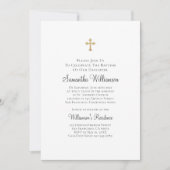 Minimalistisch met Faux Gold Cross Baptismal Kaart (Voorkant)
