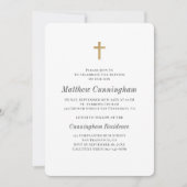 Minimalistisch met Faux Gold Cross Boy Baptismal Kaart (Voorkant)