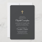 Minimalistisch met Faux Gold Cross Memorial Funera Kaart (Voorkant)
