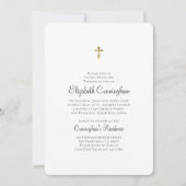 Minimalistisch met Faux Gold Cross Memorial Funera Kaart (Voorkant)