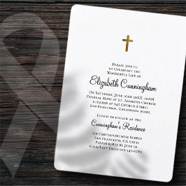 Minimalistisch met Faux Gold Cross Memorial Funera Kaart