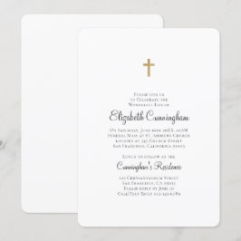 Minimalistisch met Faux Gold Cross Memorial Funera Kaart