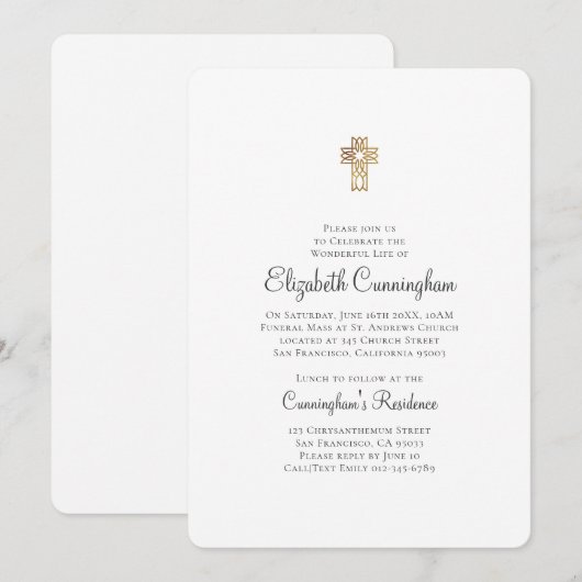 Minimalistisch met Gouden Dwars Kaart (Voorkant / Achterkant)