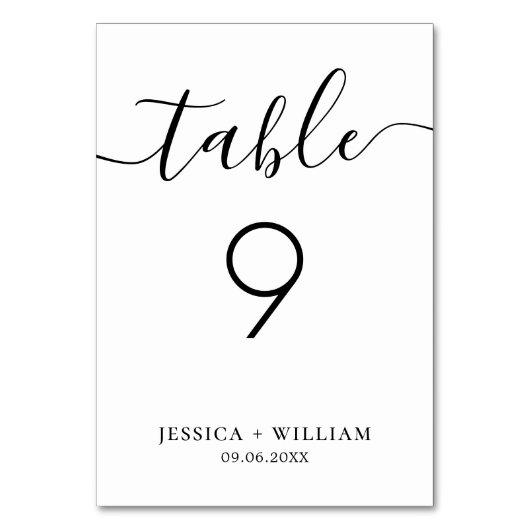 Minimalistisch met legant kalligrafiescript kaart (Achterkant)