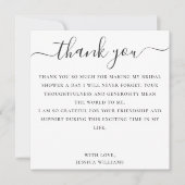 Minimalistisch met legant Script-Vrijgezellenfeest Bedankkaart (Voorkant)