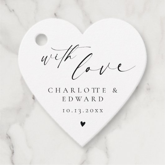 Minimalistisch met liefde bruiloft gunsten Labels (Voorkant)