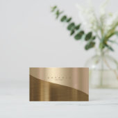 Minimalistisch Metal Wave Two-Tone Gold ID805 Visitekaartje (Staand voorkant)