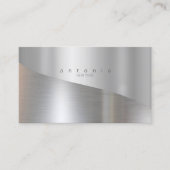 Minimalistisch Metal Wave Two-Tone Silver ID805 Visitekaartje (Voorkant)