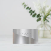 Minimalistisch Metal Wave Two-Tone Silver ID805 Visitekaartje (Staand voorkant)