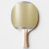 Minimalistisch Metallic Gold Silver-monogram Tafeltennisbatje (Voorkant)