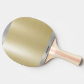 Minimalistisch Metallic Gold Silver-monogram Tafeltennisbatje (Zijkant)