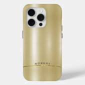 Minimalistisch metallic goud monogram Case-Mate iPhone case (Achterkant)