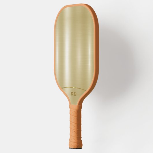 Minimalistisch metallic goud monogram pickleball paddle (Links)