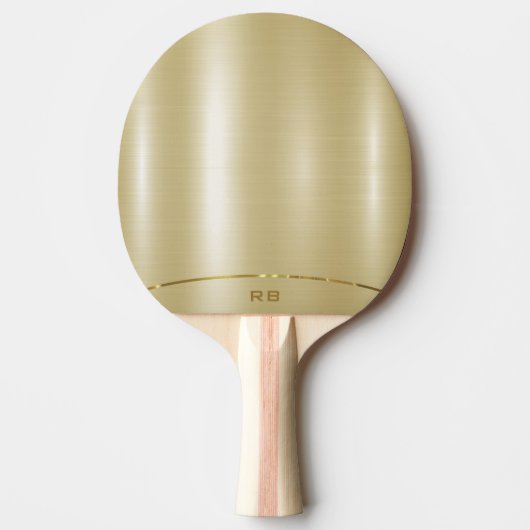 Minimalistisch metallic goud monogram tafeltennisbatje (Voorkant)
