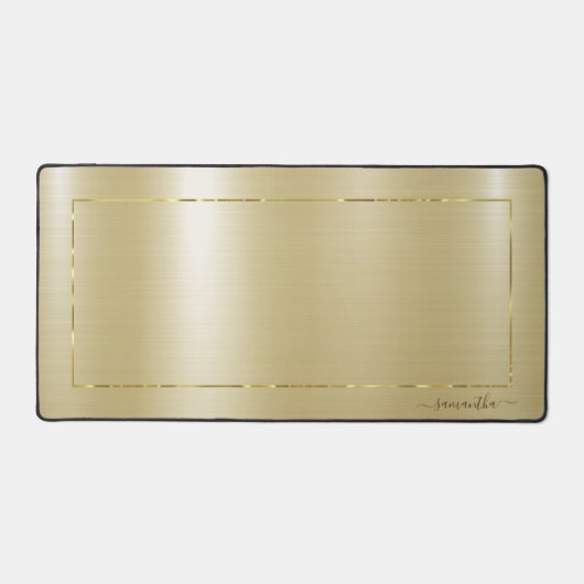 Minimalistisch metallic goud textuur goud lijst bureaumat (Voorkant)