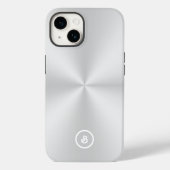 Minimalistisch Metallic Silver Afbeelding, Monogra Case-Mate iPhone Case (Achterkant)