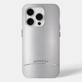 Minimalistisch metallic zilver monogram Case-Mate iPhone case (Achterkant)