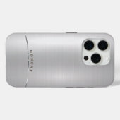 Minimalistisch metallic zilver monogram Case-Mate iPhone case (Achterkant (horizontaal))