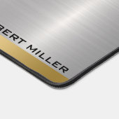 Minimalistisch metallic zilvergoud accent monogram bureaumat (Hoek)