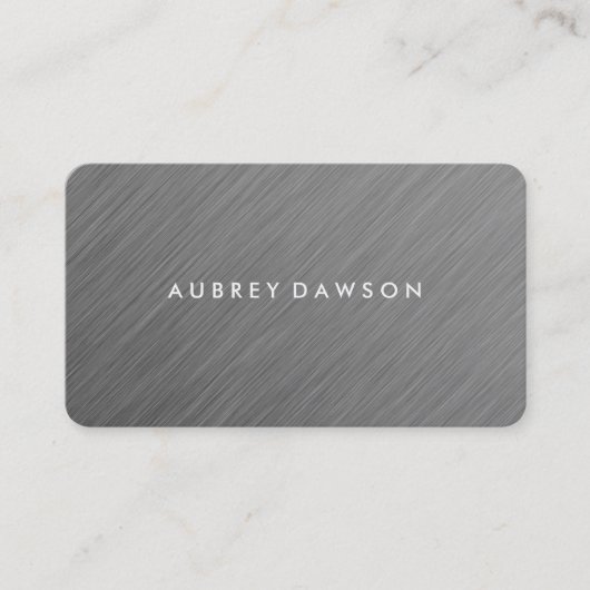 Minimalistisch metallisch faux grijs visitekaartje (Voorkant)