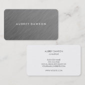 Minimalistisch metallisch faux grijs visitekaartje (Voorkant / Achterkant)