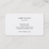 Minimalistisch metallisch faux grijs visitekaartje (Achterkant)