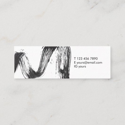 Minimalistisch Meup Artist Mini Visitekaartje (Achterkant)