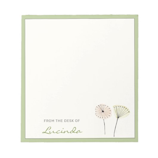 Minimalistisch Mid-eeuwse Moderne Bloemen Aangepas Notitieblok (Voorkant)