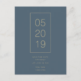 Minimalistisch Midnight Blue Save the Date Briefka Aankondigingskaart