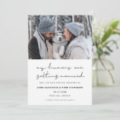 Minimalistisch Mijn mensen worden getrouwd met fot Save The Date (Staand voorkant)