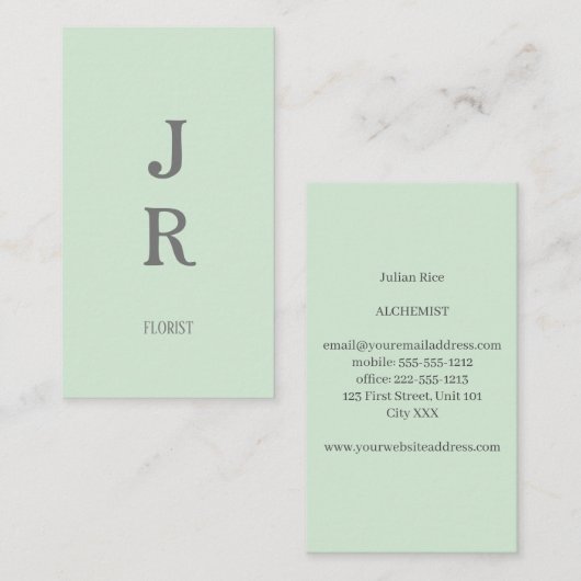 Minimalistisch mijnbouwgroen visitekaartje (Voorkant / Achterkant)