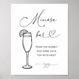 Minimalistisch Mimosa Bar Feestbord Poster