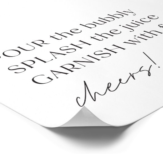 Minimalistisch Mimosa barteken | Moderne Mimosa Ba Poster (Hoek)