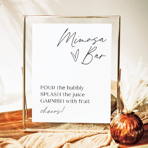 Minimalistisch Mimosa barteken Moderne Mimosa Ba Poster