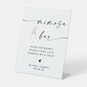 Minimalistisch Mimosa barteken Reclamebord Met Voetstuk (Voorkant)