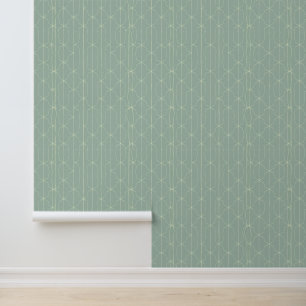 Minimalistisch Mint Green geometrisch lijnpatroon Behang