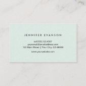 Minimalistisch Mint Green Modern en Professional Visitekaartje (Achterkant)