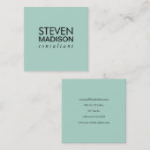 Minimalistisch Mint Green Vierkante Visitekaartje (Voorkant / Achterkant)