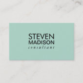 Minimalistisch Mint Green Visitekaartje (Voorkant)