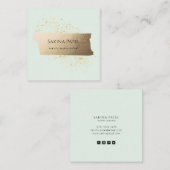 Minimalistisch Mint Professional Modern Vierkante Visitekaartje (Voorkant / Achterkant)