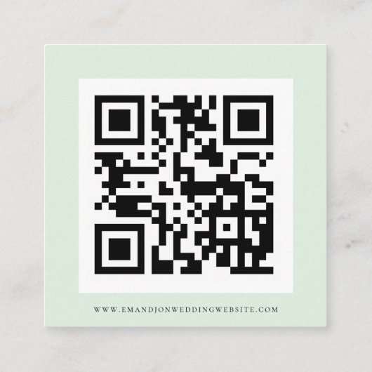 Minimalistisch Mistletoe Script QR Code Weddenscha Informatiekaartje (Achterkant)